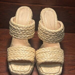 Bottega Venetia Woven Canalazzo Tan Sandals